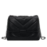 Women's Chain Leather Cross-Body Bag
