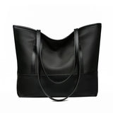 Women's PU Leather Shoulder Bag Large Capacity Mom Shopping Bag