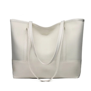 Women's PU Leather Shoulder Bag Large Capacity Mom Shopping Bag