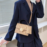 Women's Retro Small Square Bag Plaid Crossbody Shoulder Bag