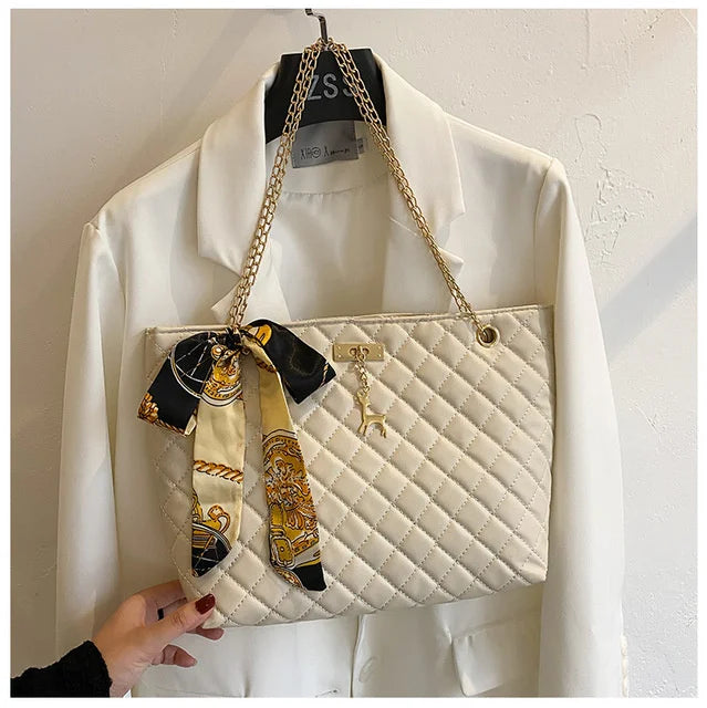 Women's Embroidered Chain One-shoulder Tote Bag