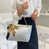 Women's Embroidered Chain One-shoulder Tote Bag