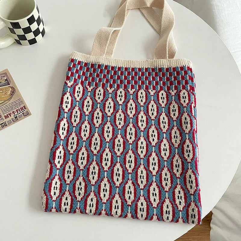 Dragon Fruit Knit Shoulder Bag Handbag Tote