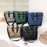 Nylon Quilted Top-handle Crossbody Bag with Embroidery