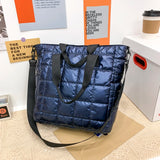 Nylon Quilted Top-handle Crossbody Bag with Embroidery