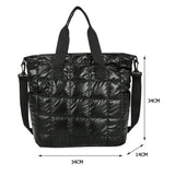 Nylon Quilted Top-handle Crossbody Bag with Embroidery