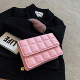Women's Lattice Crossbody Shoulder Bag Plush Emboss Handbag