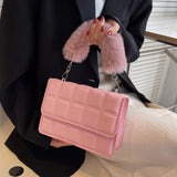 Women's Lattice Crossbody Shoulder Bag Plush Emboss Handbag