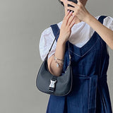 Women's PU Leather Armpit Shoulder Bag Casual Chain Handbag