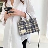 Women's Plaid Shoulder Crossbody Bag Spring Summer Graceful