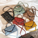 Plaid Vintage PU Leather Underarm Flap Handbag for Women