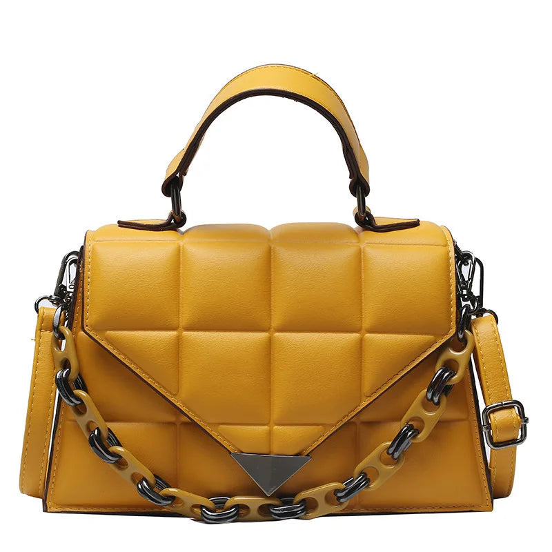 Plaid Vintage PU Leather Underarm Flap Handbag for Women