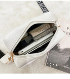 Women's Square Messenger Bag with Embroidered Wavy Design