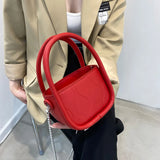 Women's Small Pu Leather Handbag Metal Chain Messenger Purse Mini Bag