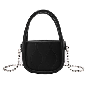 Women's Small Pu Leather Handbag Metal Chain Messenger Purse Mini Bag