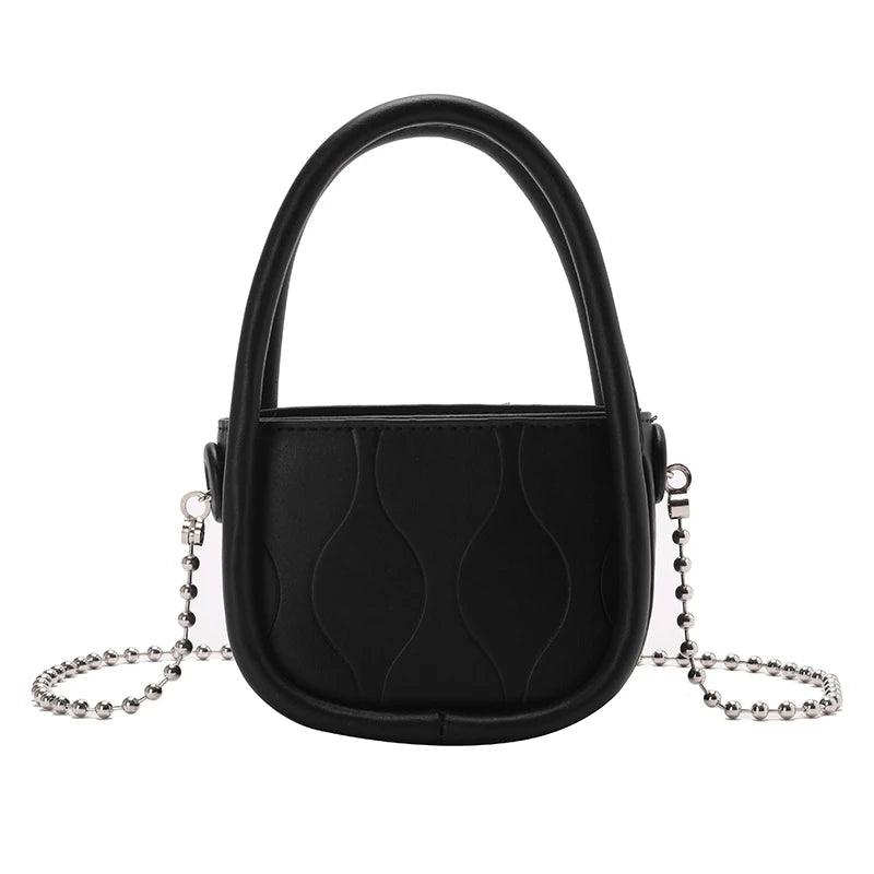 Women's Small Pu Leather Handbag Metal Chain Messenger Purse Mini Bag