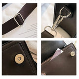 Women's Retro Brown Messenger Bag Casual Shoulder PU Leather Handbag
