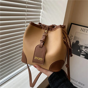 Retro Spring Bucket Small Casual Shoulder Crossbody Bag For Women