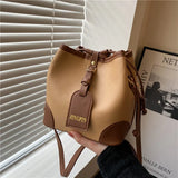 Retro Spring Bucket Small Casual Shoulder Crossbody Bag For Women