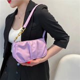 Retro Women Pleated Chain Shoulder Bag Casual Small Handbag