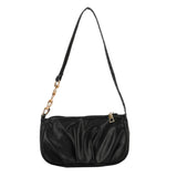 Retro Women Pleated Chain Shoulder Bag Casual Small Handbag