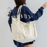 Women's Canvas Travel Shoulder Bag Large Capacity Shopper Tote Handbag