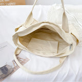 Women's Canvas Travel Shoulder Bag Large Capacity Shopper Tote Handbag