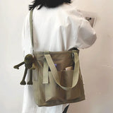 Waterproof Nylon Shopper Handbag - Large Capacity Tote