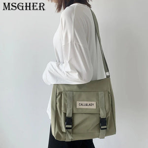Waterproof Nylon Shoulder Bag Large Capacity Tote Handbag for Women