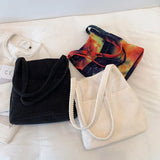 Women's Winter Knitting Shoulder Bag Large Capacity Shopper Handbag