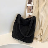 Women's Winter Knitting Shoulder Bag Large Capacity Shopper Handbag