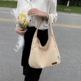 Canvas Messenger Handbags Solid School Crossbody Large Capacity Tote Shoulder Ba