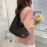 Canvas Messenger Handbags Solid School Crossbody Large Capacity Tote Shoulder Ba