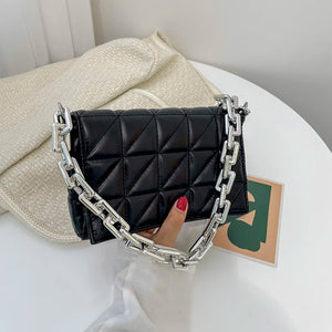 Women's Soft Metal Chain Leather Armpit Retro Shoulder Bag