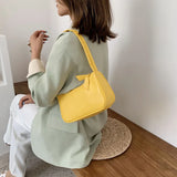 Soft PU Leather Women Shoulder Underarm Bags Retro Solid Ladies Handbags
