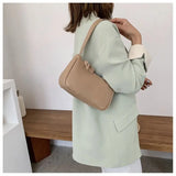 Soft PU Leather Women Shoulder Underarm Bags Retro Solid Ladies Handbags