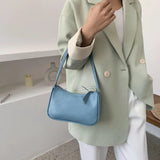 Soft PU Leather Women Shoulder Underarm Bags Retro Solid Ladies Handbags