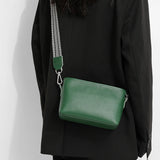 Women's Cowhide Leather Square Bag Wide Strap Shoulder Chest Bag
