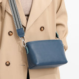 Women's Cowhide Leather Square Bag Wide Strap Shoulder Chest Bag