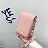 Women's Solid Shoulder Bag Multifunction Phone Wallet Clutch