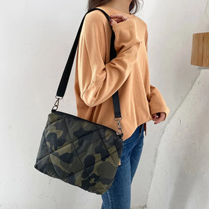 Women's Leopard Shoulder Bag Lightweight Crossbody Camouflage Nylon Bag
