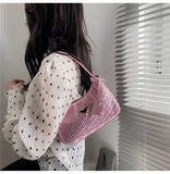 Women's Full Diamond Underarm Bag Zipper Handbag
