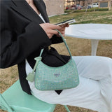 Women's Full Diamond Underarm Bag Zipper Handbag