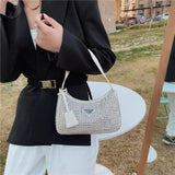 Women's Full Diamond Underarm Bag Zipper Handbag