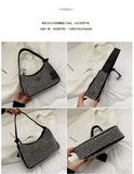 Women's Full Diamond Underarm Bag Zipper Handbag
