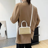 Women's Straw Woven Small Square Bag - Foreign Style Weave