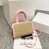 Women's Straw Woven Small Square Bag - Foreign Style Weave