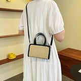 Women's Straw Woven Small Square Bag - Foreign Style Weave