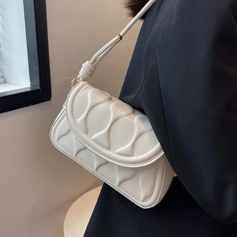 Stylish Textured Retro Square Bag Women's Summer Shoulder Bag