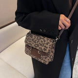 Women's Small Canvas Crossbody Bag Autumn Winter Pattern